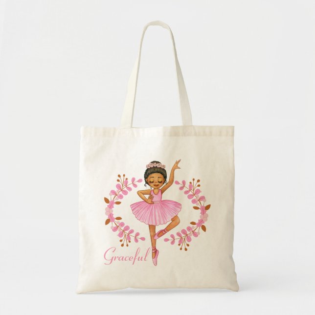 Tote Bag Graceful Brunette Ballerina  (Devant)
