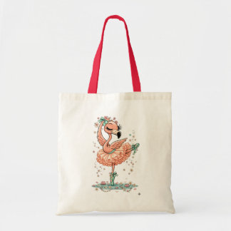 Tote Bag Graceful Flamingo Ballerina in Bloom