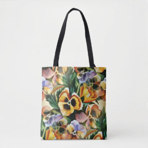 Tote Bag Graceful Stylish Superbes Pansies de Motif Vintage