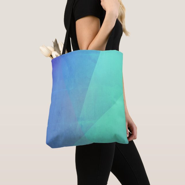 Tote Bag Gradation Blue Aqua & Turquoise (De près)
