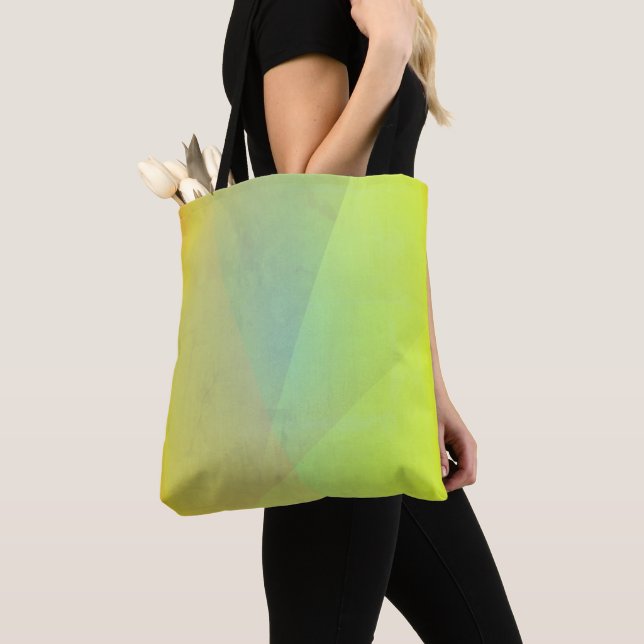 Tote Bag Gradation géométrique jaune moderne (De près)