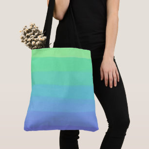 Tote Bag Gradient des verts et des bleus clairs