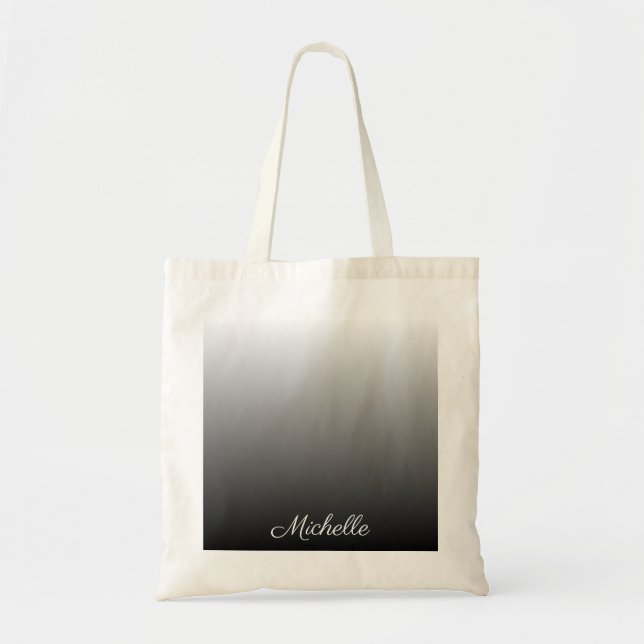 Tote Bag gradient personnel ombre blâmes of grey (Devant)