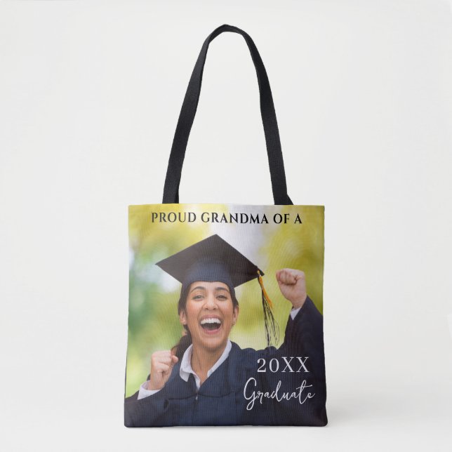 Tote Bag Graduation Photo Fière Grand-mère (Devant)