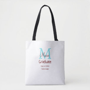 Tote Bag Gradué ajouter nom monogramme vert rose simple min