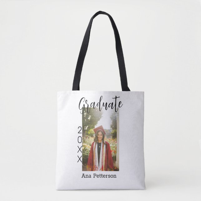 Tote Bag Gradué photo moderne classique ajouter nom de l'an (Devant)