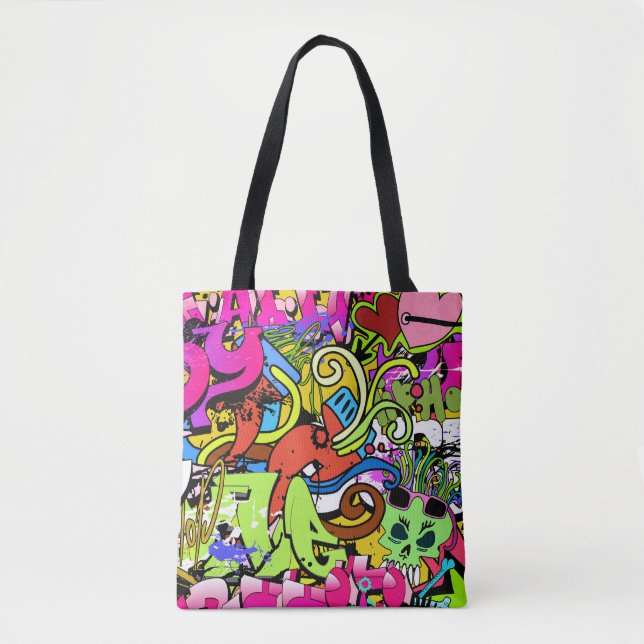 Tote Bag Graffiti Art : Hip-Hop Style Arrière - plan (Devant)