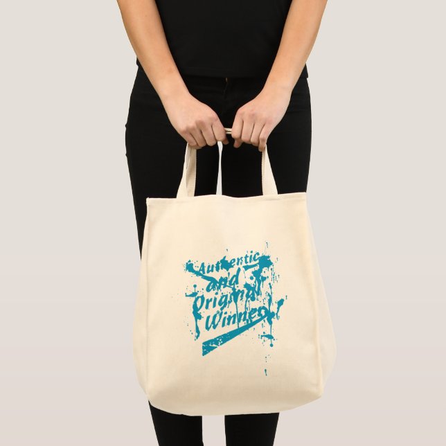 Tote Bag Graffiti Authentique Vainqueur Grunge Éclaboussure (Devant (produit))