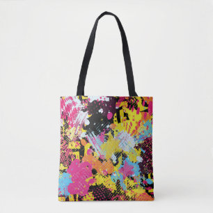 Tote Bag Graffiti brillant psychédélique sans couture motif