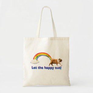 Tote Bag Graffiti de chien et d'arc-en-ciel