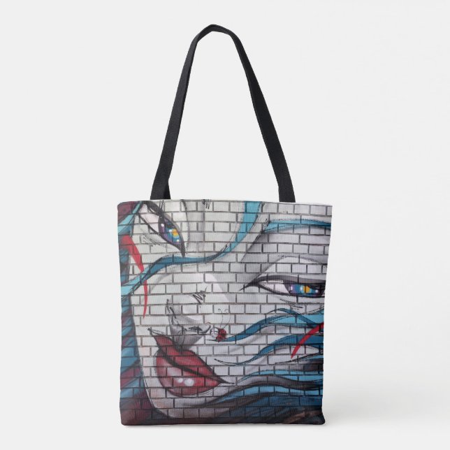 Tote Bag Graffiti de fille asiatique  (Dos)