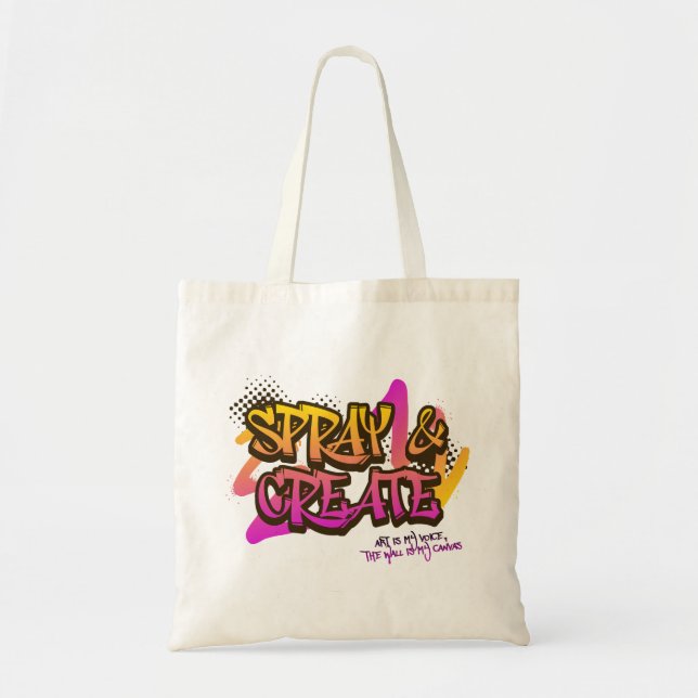 Tote Bag Graffiti de rue urbain Spray & Create  (Devant)