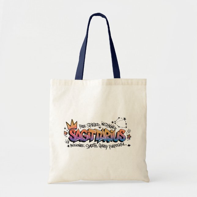 Tote Bag Graffiti du zodiaque Sagittaire (Devant)
