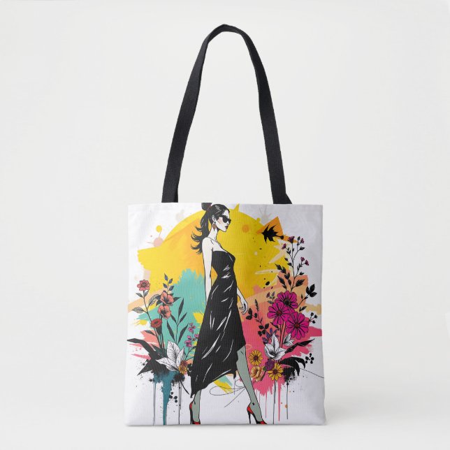 Tote Bag Graffiti Garden Muse Riso Double Sided🎨🌿 (Devant)