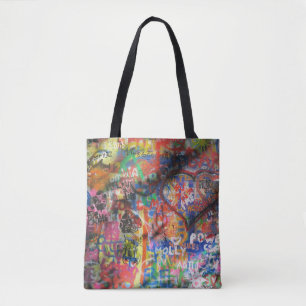 Tote Bag Graffiti multicolore sur mur en béton