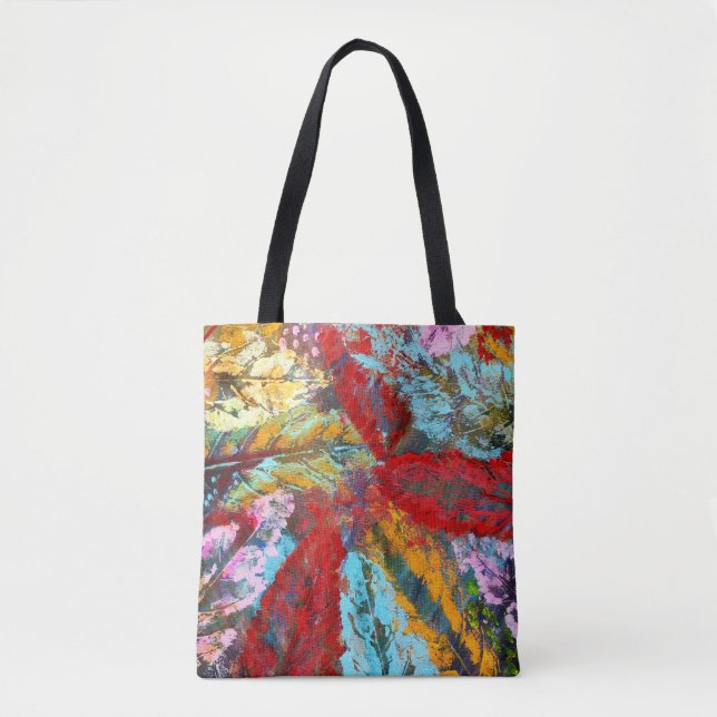 Tote Bag graffiti Murale art de rue urbain abstrait feuille (Devant)