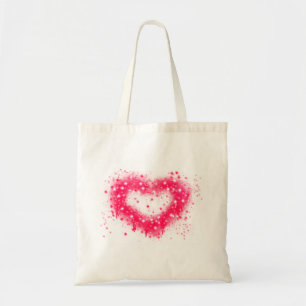 Tote Bag Graffiti peinture rose brillant design coeur