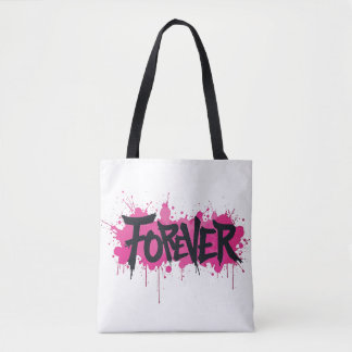 Tote Bag Graffiti rose "FOREVER"