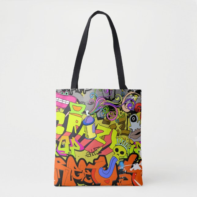 Tote Bag Graffiti urbain : mur d'art Vintage (Devant)
