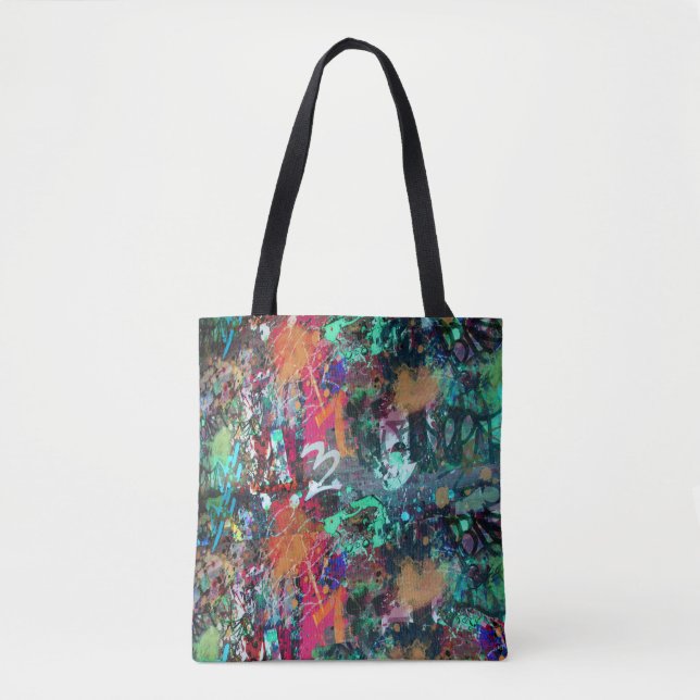 Tote Bag Graffiti Wall et Spray Paint Splatter (Devant)