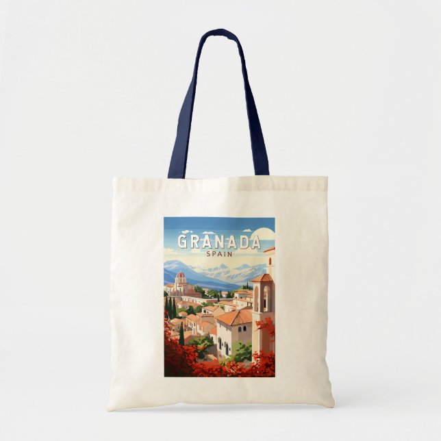 Tote Bag Granada Espagne Travel Art Vintage (Devant)
