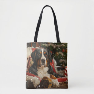 Tote Bag Grand Bouvier Suisse de Noël Festif