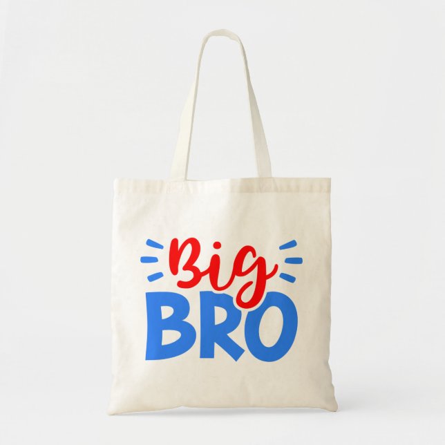 Tote Bag GRAND BRO en rouge et bleu (Devant)
