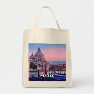 Tote Bag Grand Canal avec gondoles et église à Venise