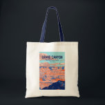 Tote Bag Grand Canyon National Park Arizona Vintage<br><div class="desc">Grande Canyon dessin vectoriel. Le parc abrite une grande partie de l'immense Grand Canyon,  avec ses bandes de roches rouges superposées qui révèlent des millions d'années d'histoire géologique.</div>
