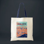 Tote Bag Grand Canyon National Park Arizona Vintage<br><div class="desc">Grande Canyon dessin vectoriel. Le parc abrite une grande partie de l'immense Grand Canyon,  avec ses bandes de roches rouges superposées qui révèlent des millions d'années d'histoire géologique.</div>