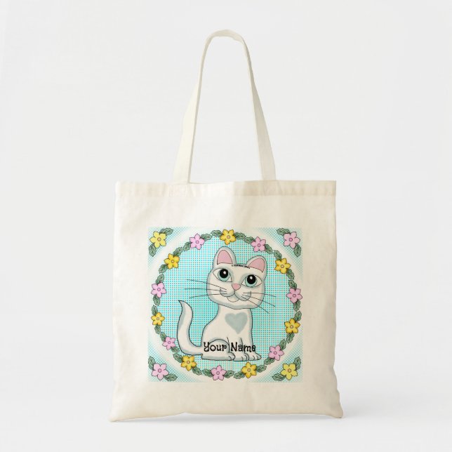 Tote Bag Grand Chaton aux Grands Yeux  (Devant)
