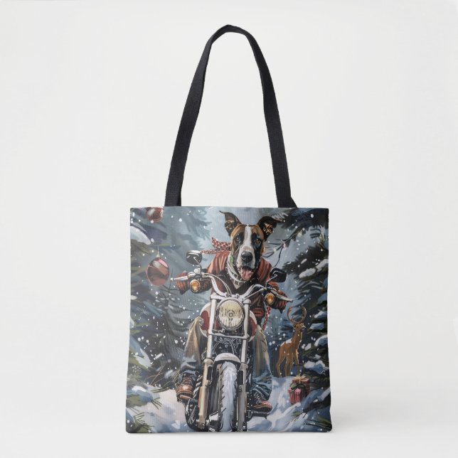 Tote Bag Grand chien Danse équitation moto Noël (Devant)