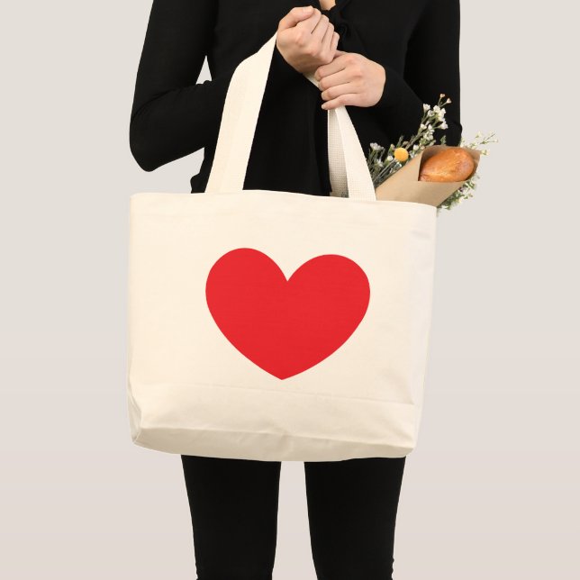 Tote Bag Grand coeur rouge (Devant (produit))