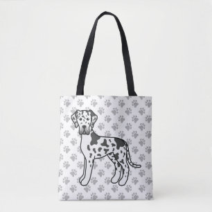 Tote Bag Grand Danois Arlequin Chien de Dessin Animé Mignon