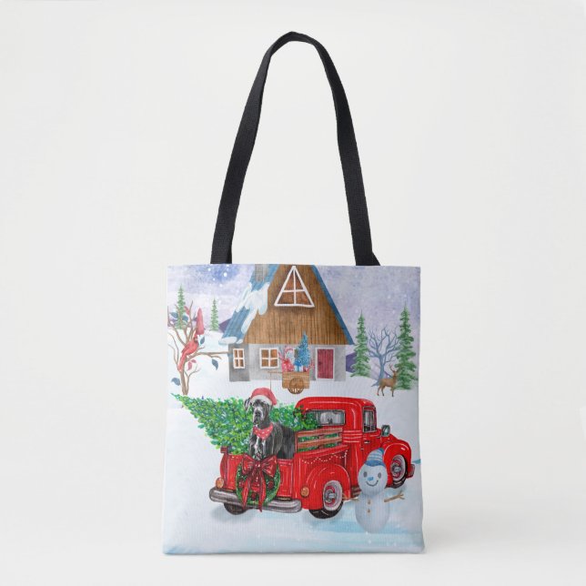 Tote Bag Grand Danois Chien En Livraison De Noël Camion Nei (Devant)