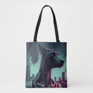Tote Bag Grand Danois Futuriste Le Compagnon Robotique