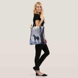 Tote Bag Grand Danois Laissez Tomber la Neige Noël