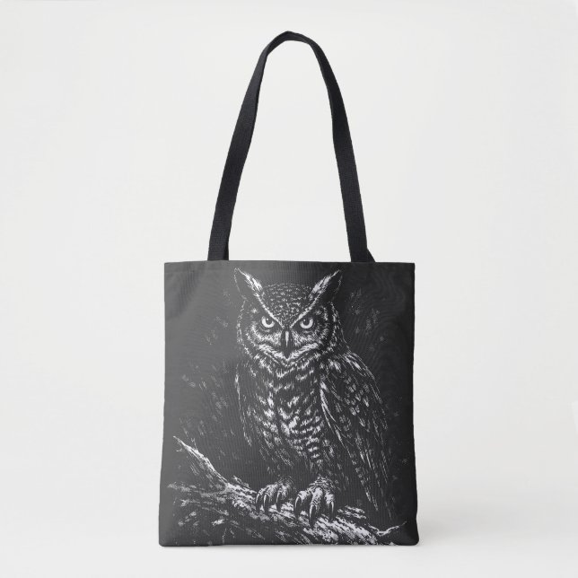 Tote Bag Grand-duc d'Amérique — par BurnsInHell (Devant)