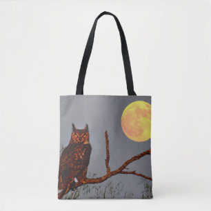 Tote Bag Grand-duc d'Amérique   Pleine Lune