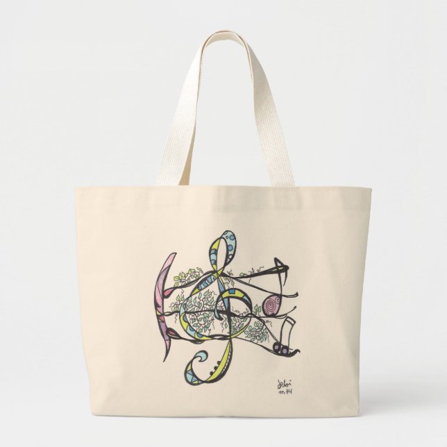 Tote Bag grand fourre-tout - citron vert (Devant)