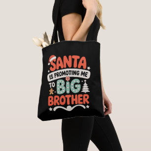 Tote Bag Grand frère chapeau de Père Noël Noël Annonce Xmas