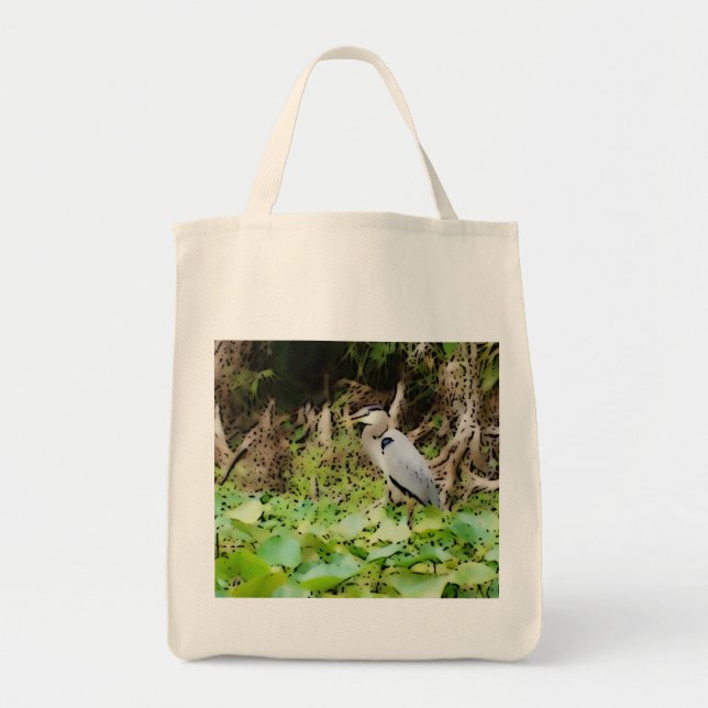 Tote Bag Grand héron bleu (Devant)
