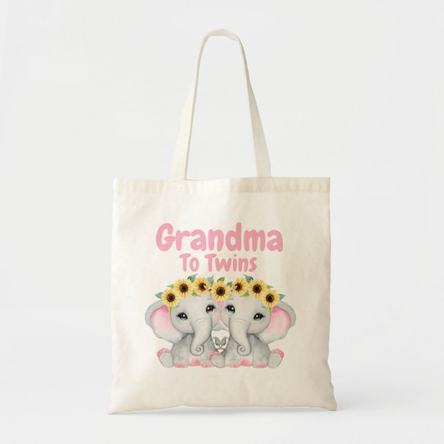 Tote Bag Grand-mère aux filles jumelles Fleurs de soleil él (Devant)