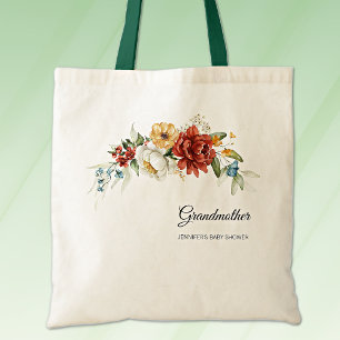 Tote Bag Grand-mère Bold Rouge or Florals Baby shower Fourr