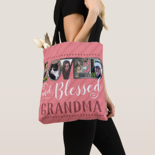 Tote Bag Grand-mère Collage photo adoré et béni