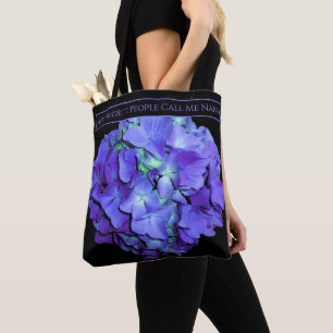 Tote Bag Grand-mère d'hydrangée violette et turquoise
