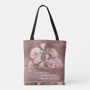 Tote Bag Grand-mère Floral V Épaule Fourre-tout avec devi