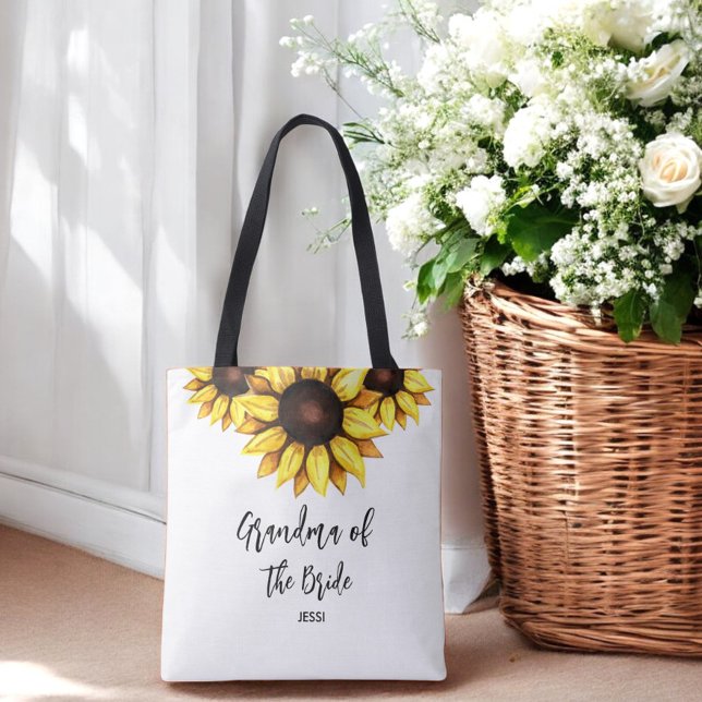 Tote Bag Grand-mère tournesol de la mariée de mariage (Créateur téléchargé)