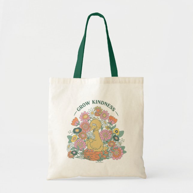 Tote Bag Grand Oiseau | Graphisme floral de gentillesse (Devant)