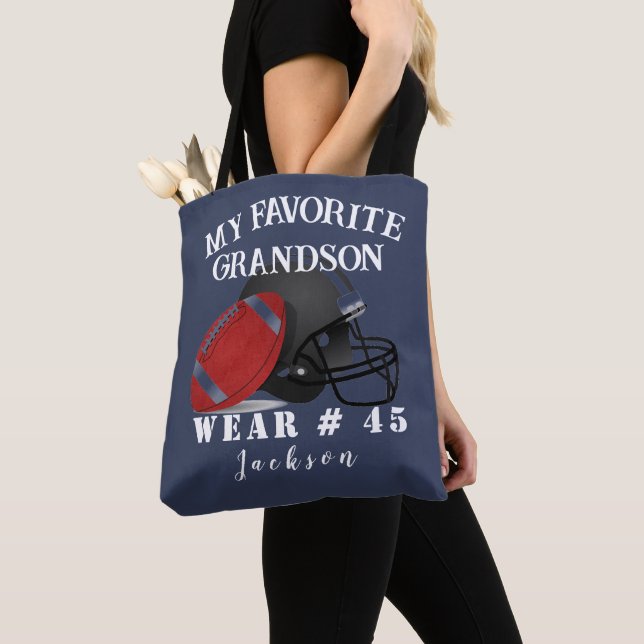 Tote Bag Grand-parents de football de nom personnel disant (De près)